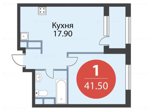 1-комнатная квартира в ЖК «Серебряный фонтан»
