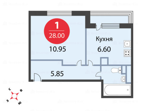 1-комнатная квартира в ЖК «Одинцовские кварталы»