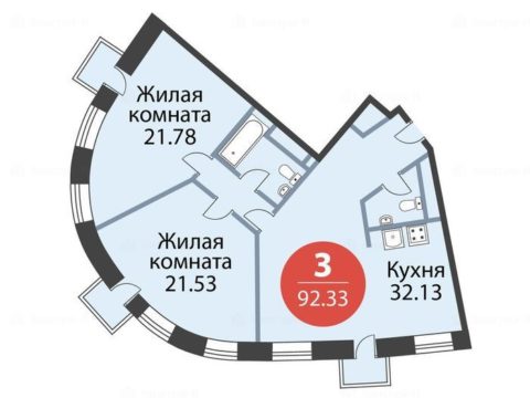 3-комнатная квартира в Комплекс апартаментов Nakhimov