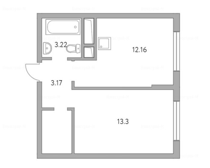 1-комнатная квартира в ЖК «Реут»