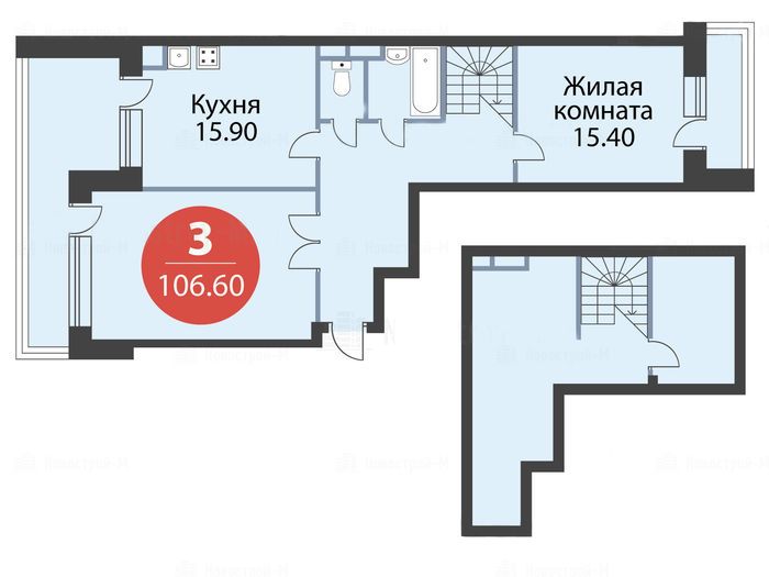 3-комнатная квартира в ЖК «Сказка»