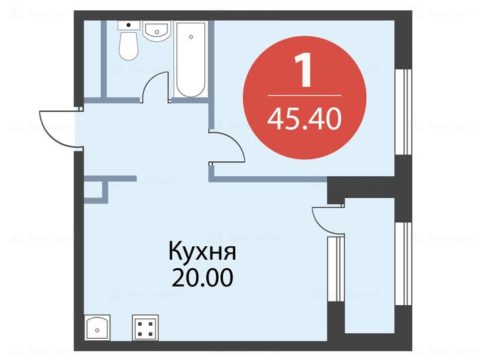 1-комнатная квартира в ЖК «Серебряный фонтан»