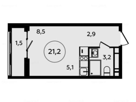 1-комнатная квартира в Жилой район «Прокшино»