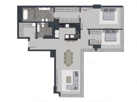 3-комнатная квартира в МФК Neva Towers