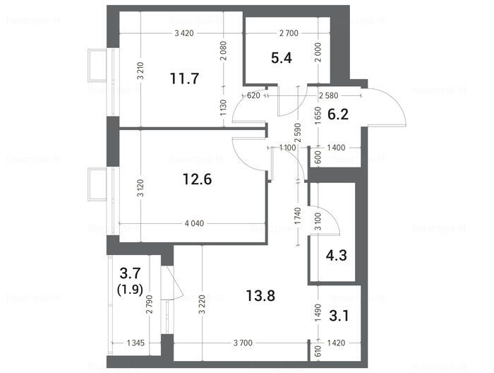 2-комнатная квартира в ЖК Nagatino i-Land
