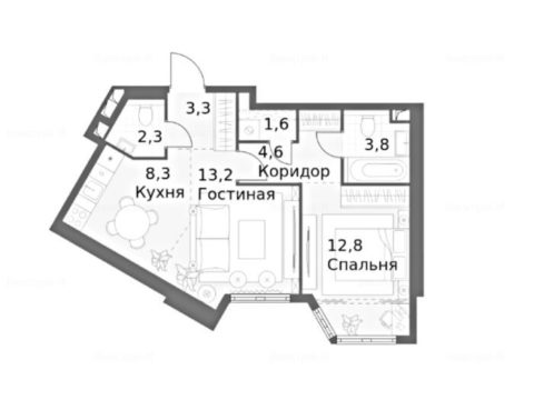 2-комнатная квартира в ЖК «Архитектор»