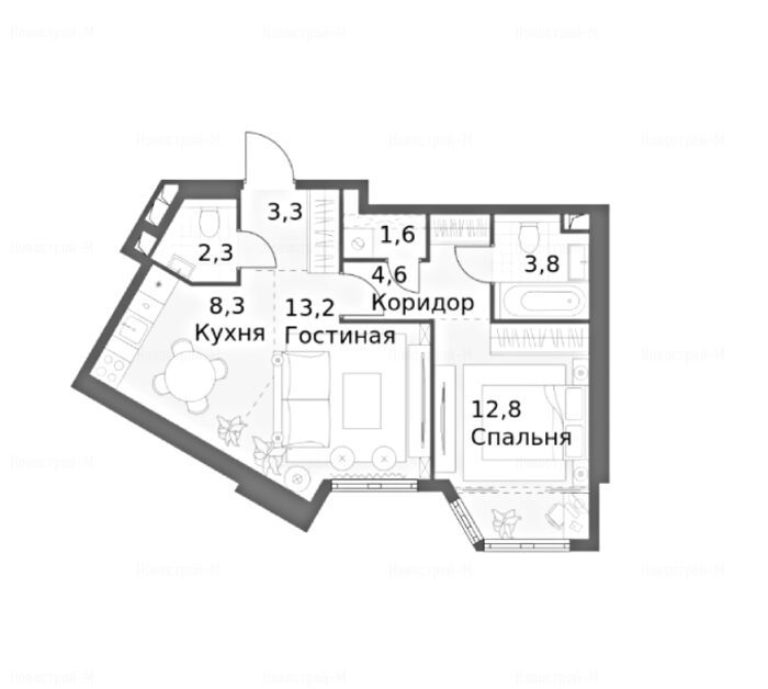 2-комнатная квартира в ЖК «Архитектор»