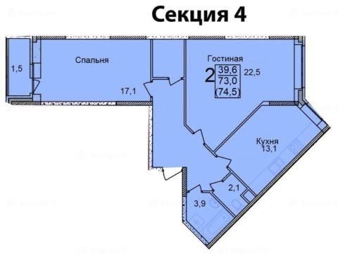 2-комнатная квартира в ЖК «Созвездие»