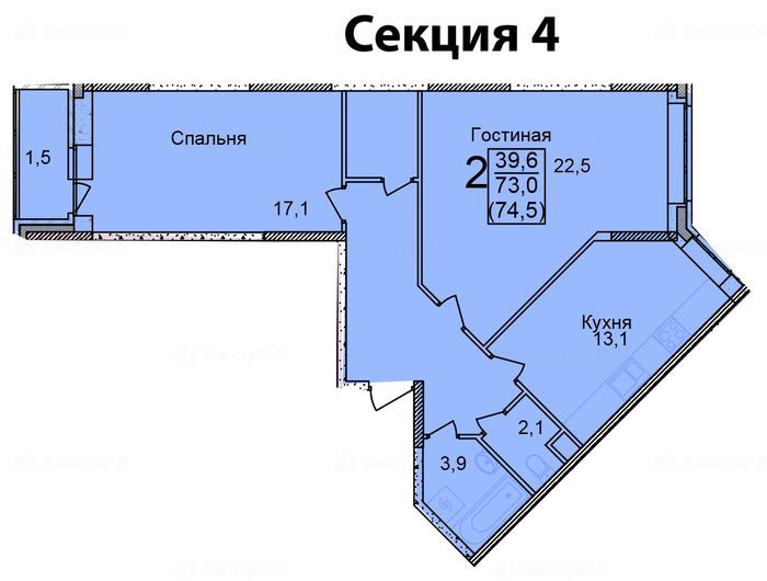2-комнатная квартира в ЖК «Созвездие»