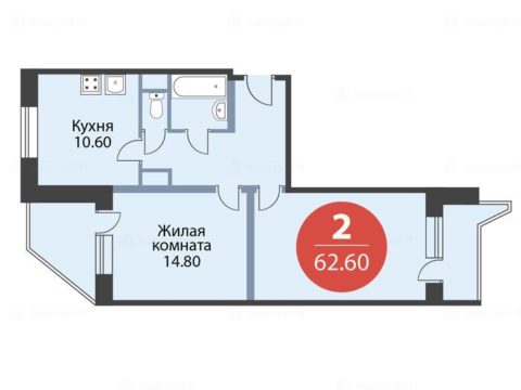 2-комнатная квартира в ЖК «Кварталы 21/19»
