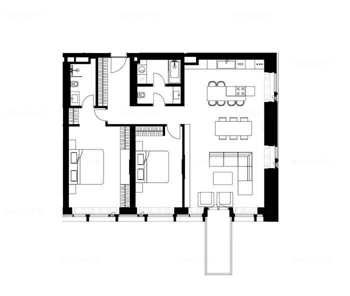 3-комнатная квартира в ЖК Victory Park Residences