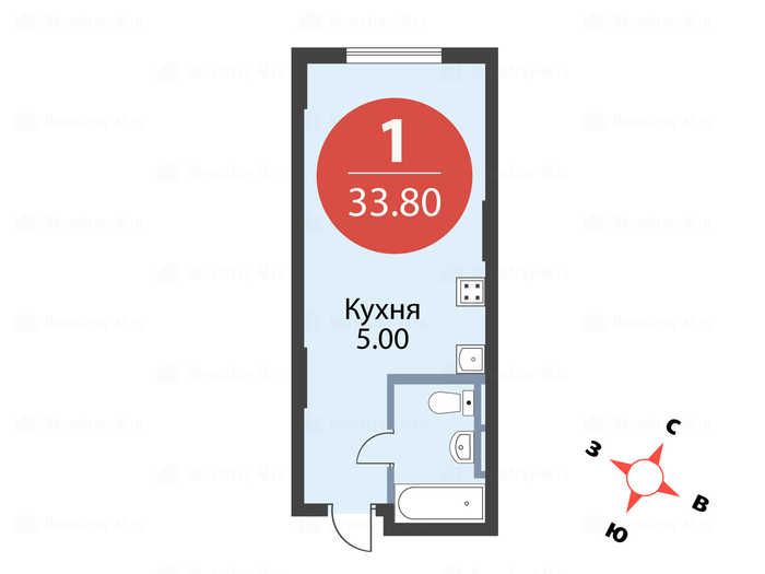 1-комнатная квартира в Комплекс апартаментов Sky Skolkovo