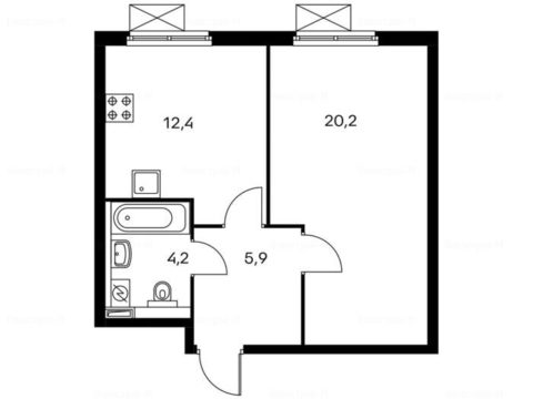 1-комнатная квартира в Жилой комплекс «Полярная 25»