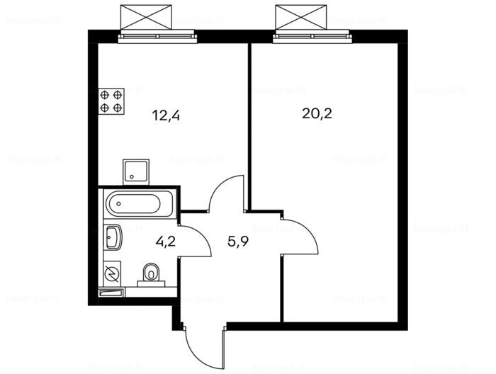 1-комнатная квартира в Жилой комплекс «Полярная 25»
