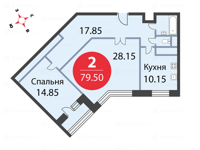 2-комнатная квартира в ЖК «Загорье»