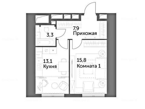 1-комнатная квартира в ЖК «Архитектор»