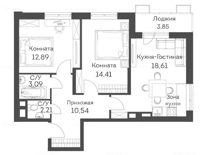 3-комнатная квартира в ЖК «Аквилон Митино»