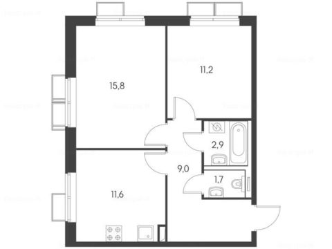 2-комнатная квартира в Жилой комплекс «Ясеневая 14»