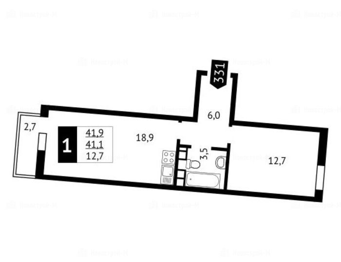 1-комнатная квартира в ЖК «Отрада-2»