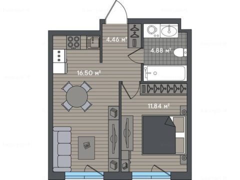 1-комнатная квартира в Квартал «Зорге 9»