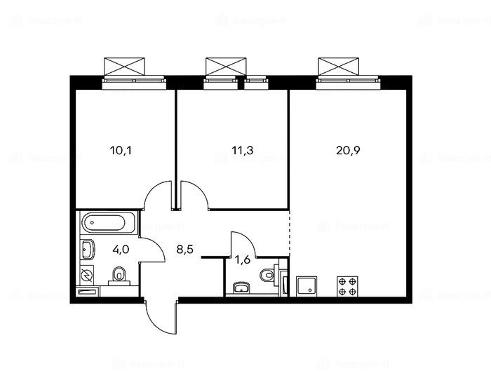 2-комнатная квартира в Жилой комплекс «Люберцы парк»