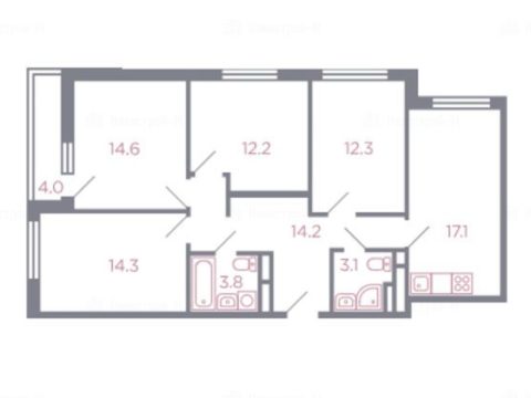 4-комнатная квартира в Миниполис «Серебрица»
