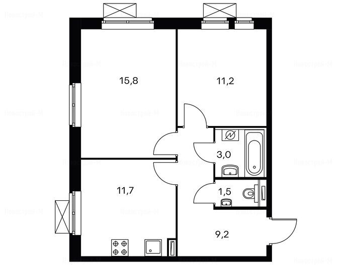 2-комнатная квартира в Жилой комплекс «Люберцы парк»