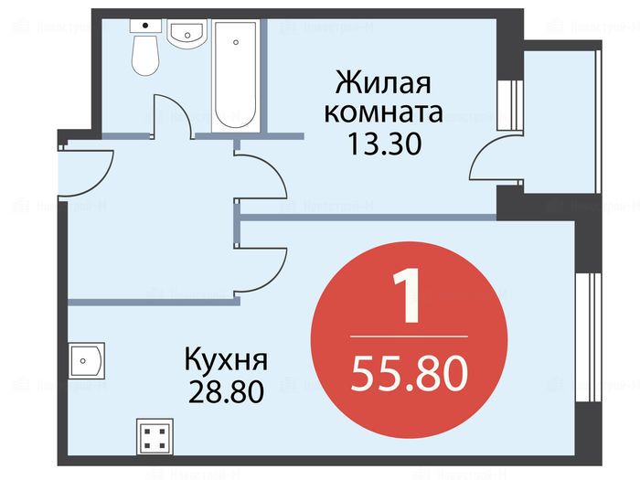 1-комнатная квартира в ЖК Silver