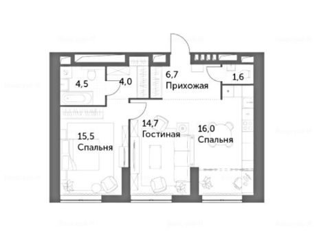 2-комнатная квартира в ЖК «Архитектор»