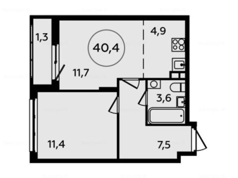 2-комнатная квартира в Жилой район «Скандинавия»