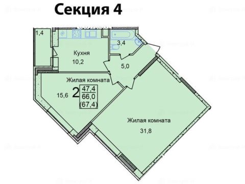 2-комнатная квартира в ЖК «Созвездие»