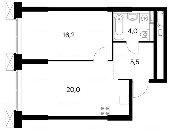 1-комнатная квартира в Жилой комплекс «Волоколамское 24»