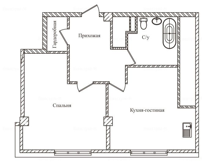 1-комнатная квартира в ЖК «Резиденции Замоскворечье»