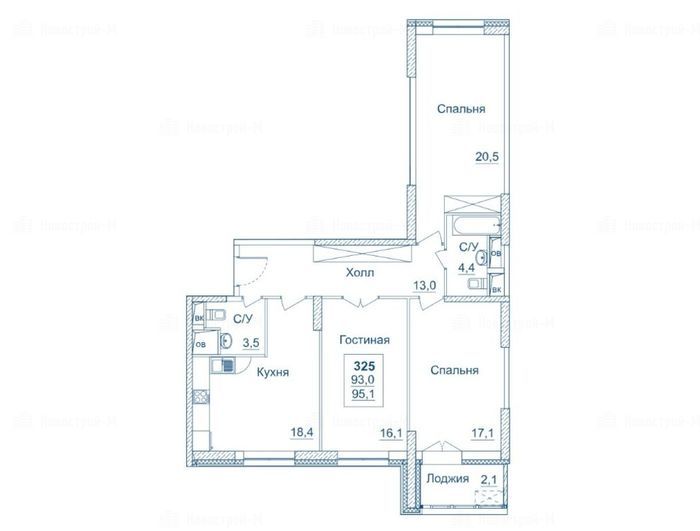 3-комнатная квартира в ЖК «Династия»