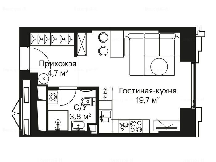 Студия в ЖК City Bay