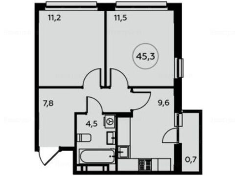 2-комнатная квартира в Жилой район «Белые ночи»
