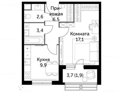 1-комнатная квартира в ЖК «Римский»