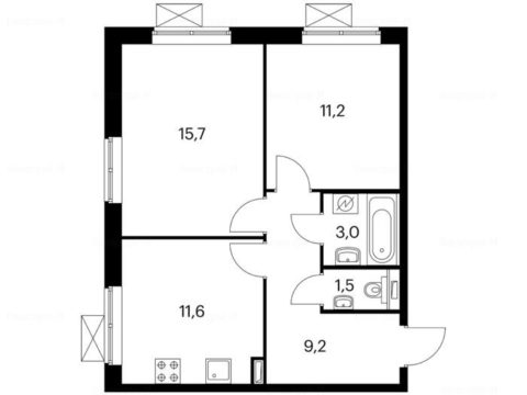 2-комнатная квартира в Жилой комплекс «Жулебино парк»
