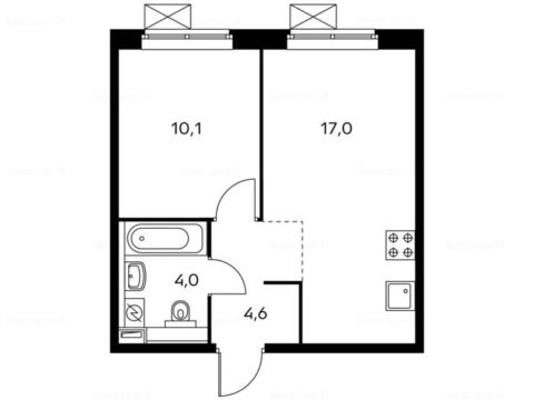 1-комнатная квартира в Жилой комплекс «Жулебино парк»