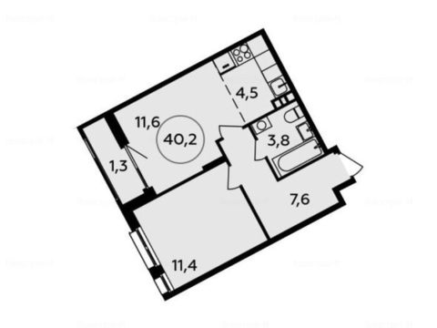 2-комнатная квартира в Жилой район «Прокшино»