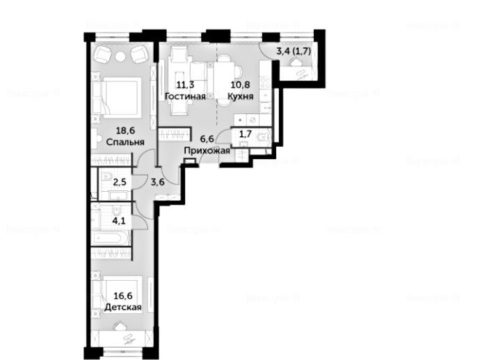 3-комнатная квартира в ЖК «Сидней Сити»