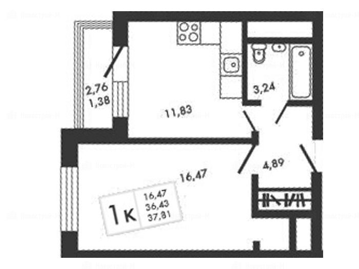 1-комнатная квартира в Клубный дом L`CLUB
