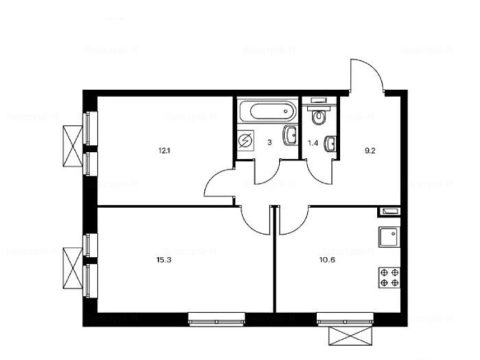 2-комнатная квартира в Жилой комплекс «Измайловский лес»
