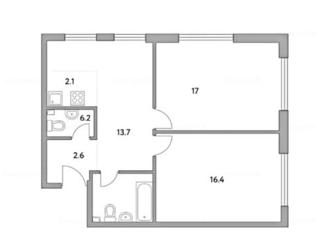 3-комнатная квартира в ЖК «Тринити-2»