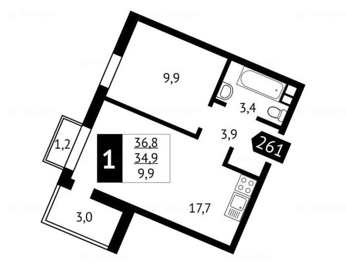 1-комнатная квартира в ЖК «Отрада-2»