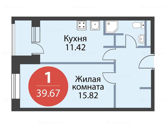 1-комнатная квартира в ЖК «Баркли Медовая долина»