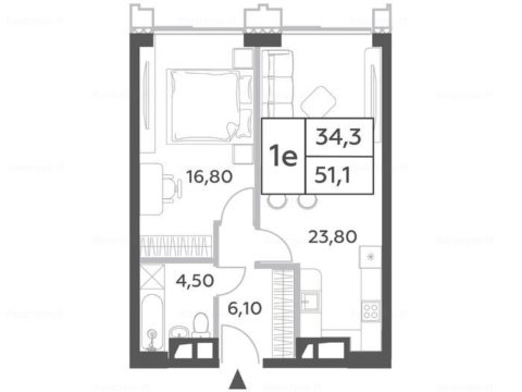 1-комнатная квартира в ЖК Will Towers