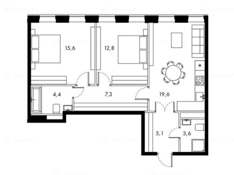 2-комнатная квартира в ЖК Bauman House