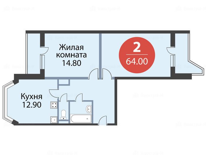 2-комнатная квартира в мкр. «Немчиновка»