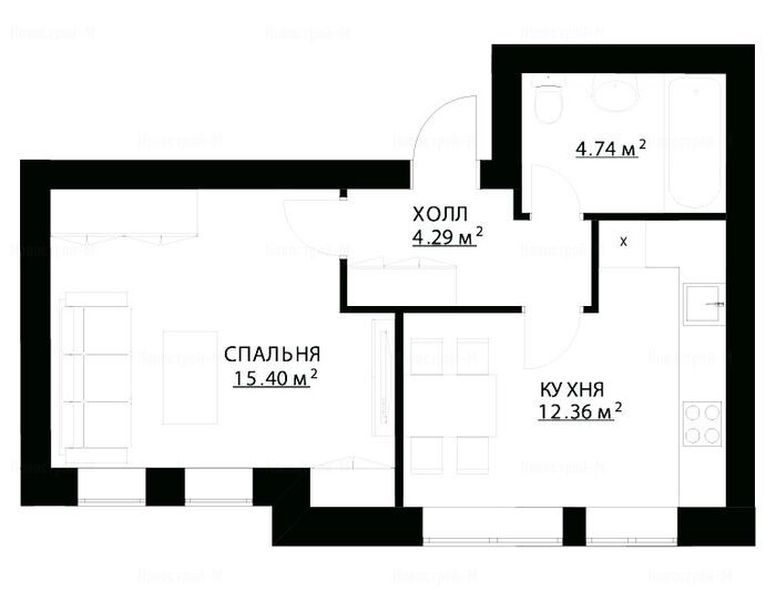 1-комнатная квартира в ЖК «Парк Апрель»